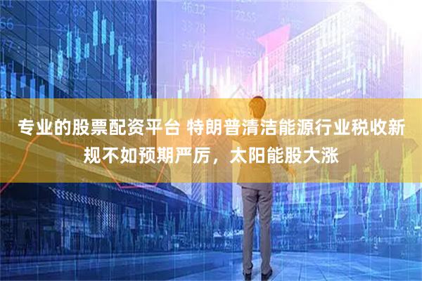 专业的股票配资平台 特朗普清洁能源行业税收新规不如预期严厉，太阳能股大涨